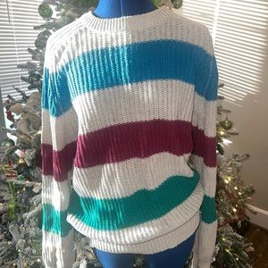 Vintage Izod Lacoste Striped Knit Sweater